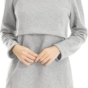 Smallshow Fleece Long Sleeve Nursing Top - Size M